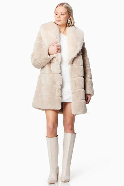 Keystone Faux Fur Coat - Beige