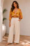 Solstice Top - Golden Bloom Print