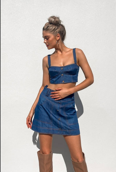BOO WHO Denim Mini Set