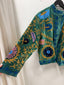 Eden Velvet Jacket - AquaBlue Embroidered