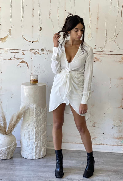 Polly Tie Shirt Dress