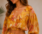 Solstice Top - Golden Bloom Print