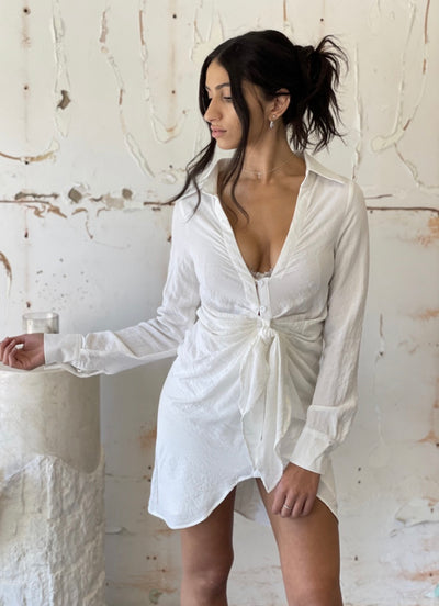 Polly Tie Shirt Dress