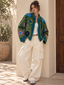 Eden Velvet Jacket - AquaBlue Embroidered