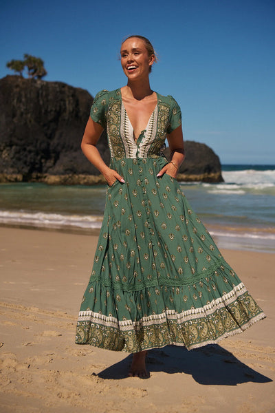 Carmen Maxi - Viridian Print