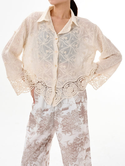 Una Lace Blouse - Ivory