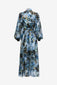 MAXI SHIRT DRESS - BLUE FLORAL PRINT