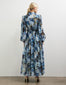 MAXI SHIRT DRESS - BLUE FLORAL PRINT