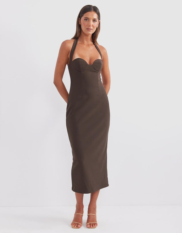 socialite midi halter dress Socialite Midi Halter Dress In Multi