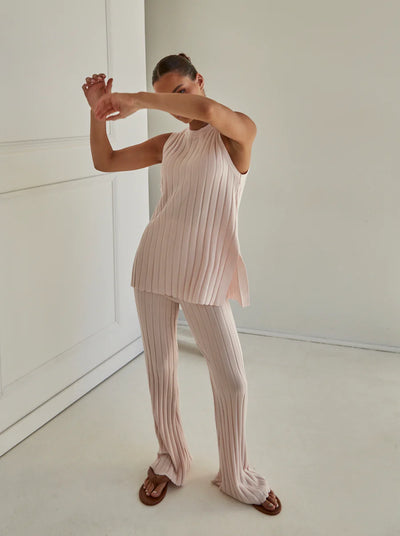 Opposites Attract knit pants- Blush