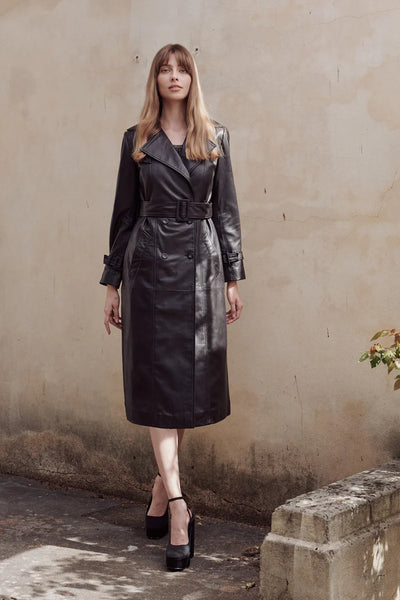 IRINA leather trench coat