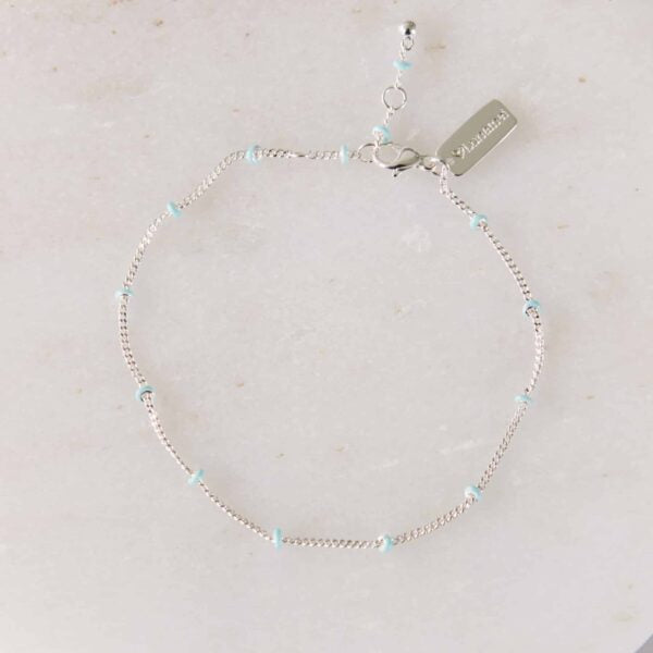 Layer Me Bracelet in Silver with Paradise Blue