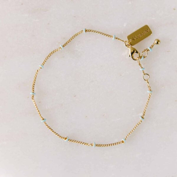 Layer Me Bracelet in Gold with Paradise Blue