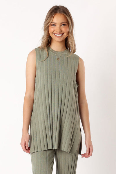 Opposites Attract Knit Top - Sage