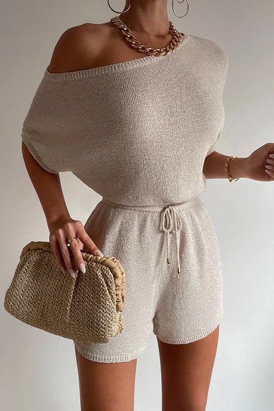 MIAMI KNIT PLAYSUIT- oatmeal