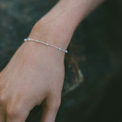 Layer Me Bracelet in Silver with Paradise Blue