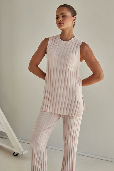 Opposites Attract Knit Top- Blush