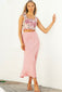 NEICE Satin Bias Skirt - Blush