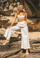 Kiera Linen Bralette- White