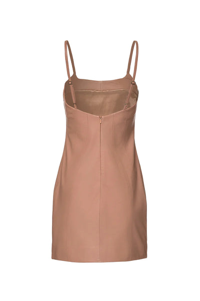 Leather Mini Dress - Blush Toffee