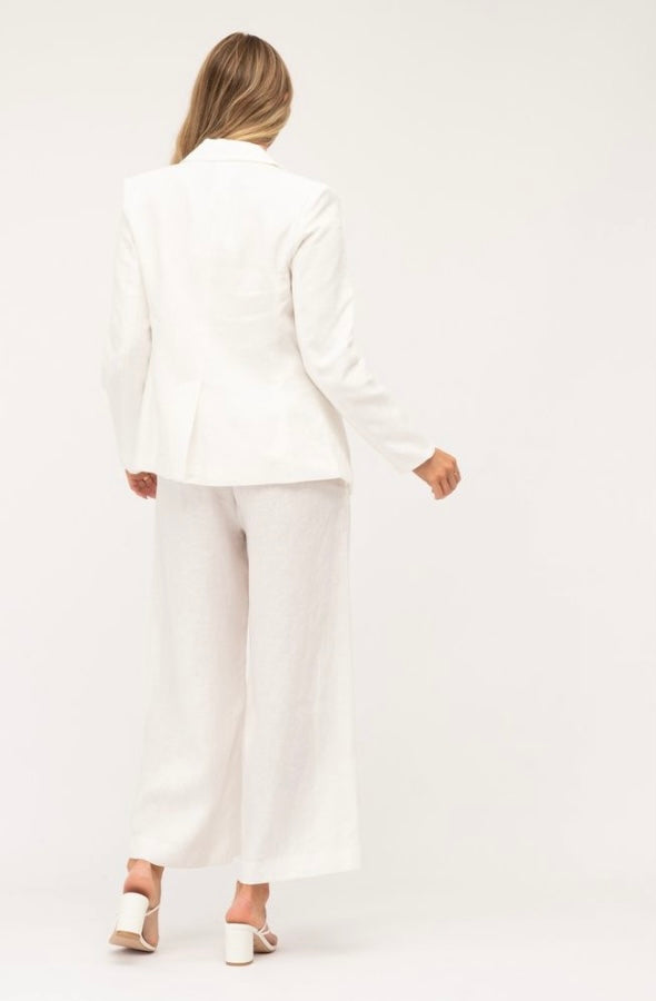 Kiera Linen Blazer - White