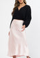 NEICE Satin Bias Skirt - Blush