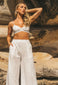 Kiera Linen Bralette- White